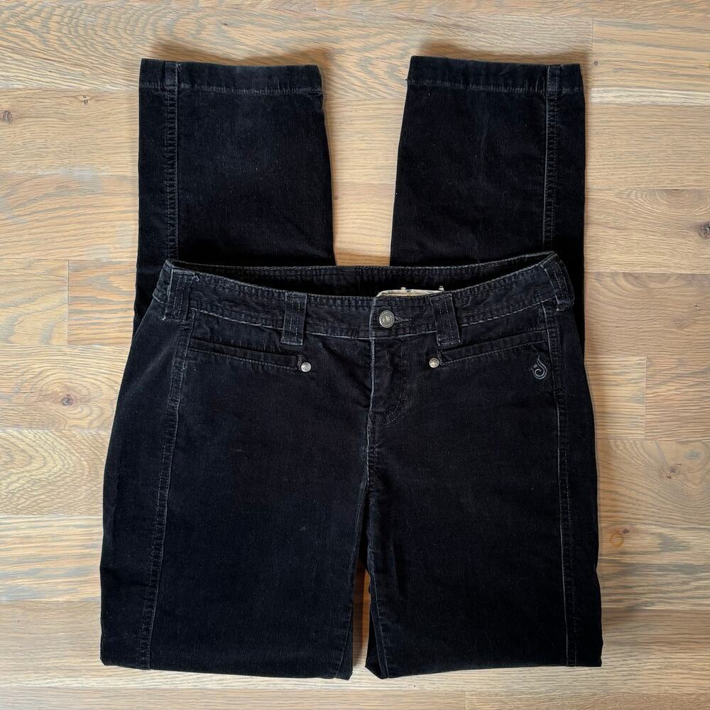 ISIS Blue Note Corduroy Velvet Pants Low Rise Y2K Charcoal Womens Size 4